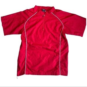 Rawlings Men’s 1/4 Zip Short Sleeved Red Wind Breaker Jacket